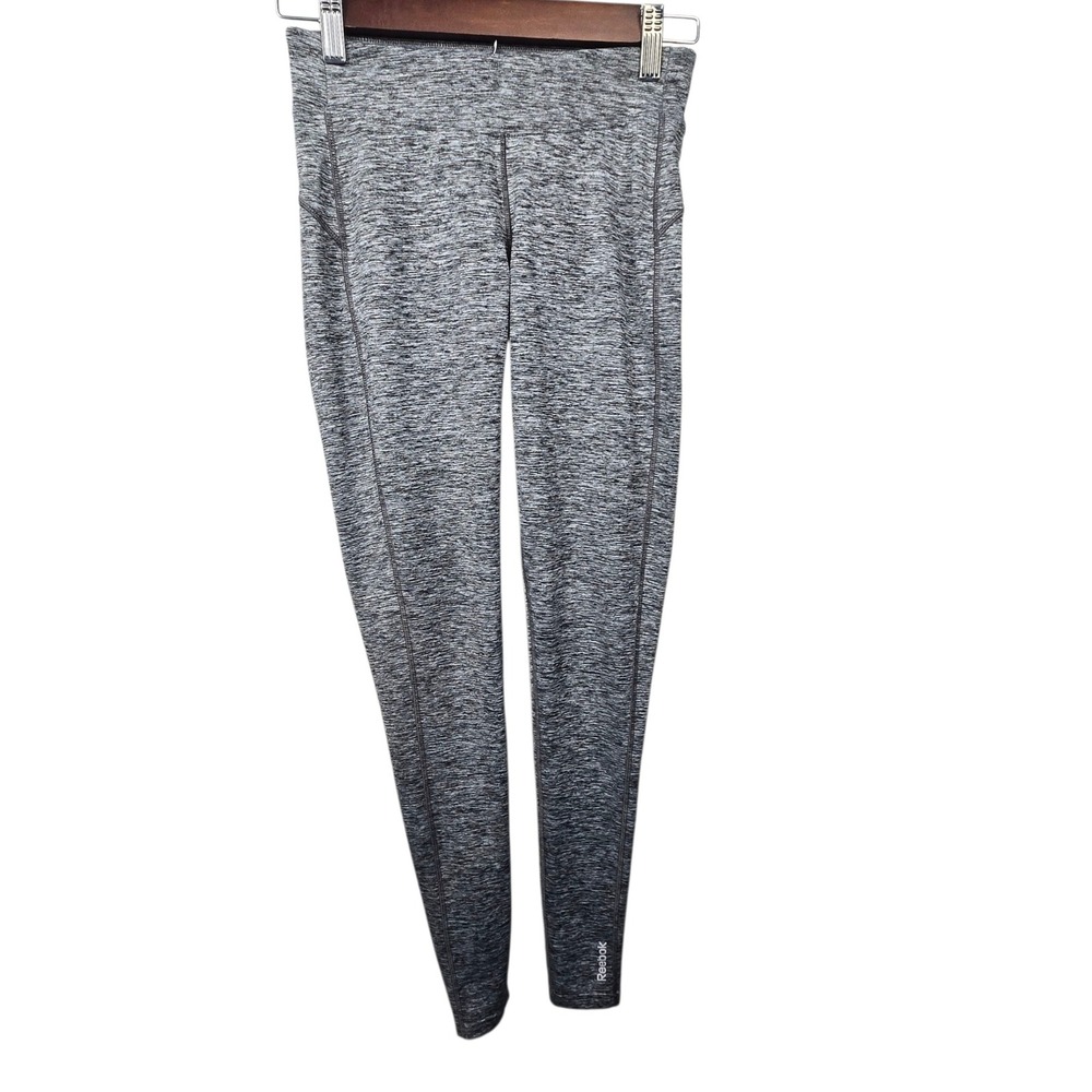 Reebok Athletic Leggings Yoga Pants Gray Heather Activewear Womens XS